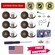 12 Pcs 17mm Adjustable Nailess Jeans Buttons - Repair & Alter Sizes Easily