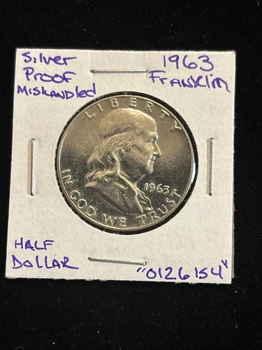 1963 Franklin Half Dollar Proof “0126154” 50C United States Silver