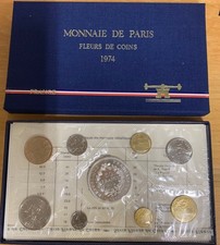 FRANCE 1974 Divisional 9 coins, 50 silver francs gr 30