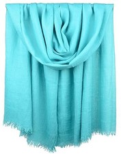 Women Summer Scarfs Large Long Lightweight Linen Beach Gauze Shawl Wrap Cyan