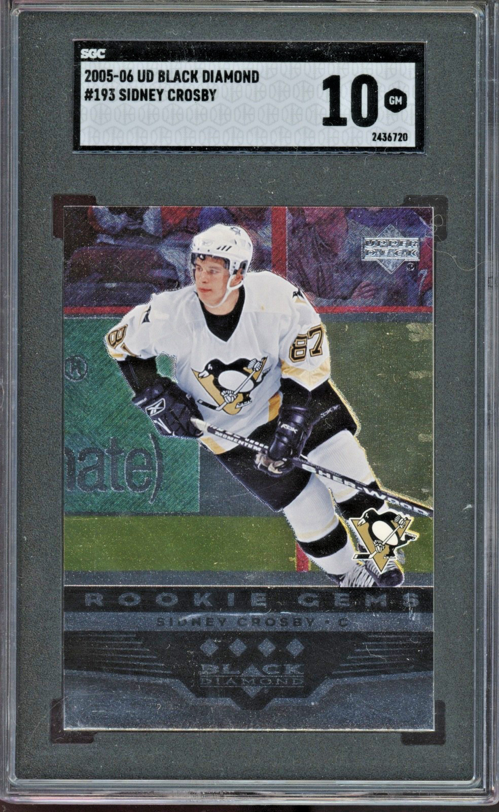 2005 Upper Deck Black Diamond Gems #193 Sidney Crosby RC Rookie Gem Mint SGC 10