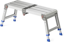 Adjustable Aluminum Folding Step Stool Work Platform 500lb Load