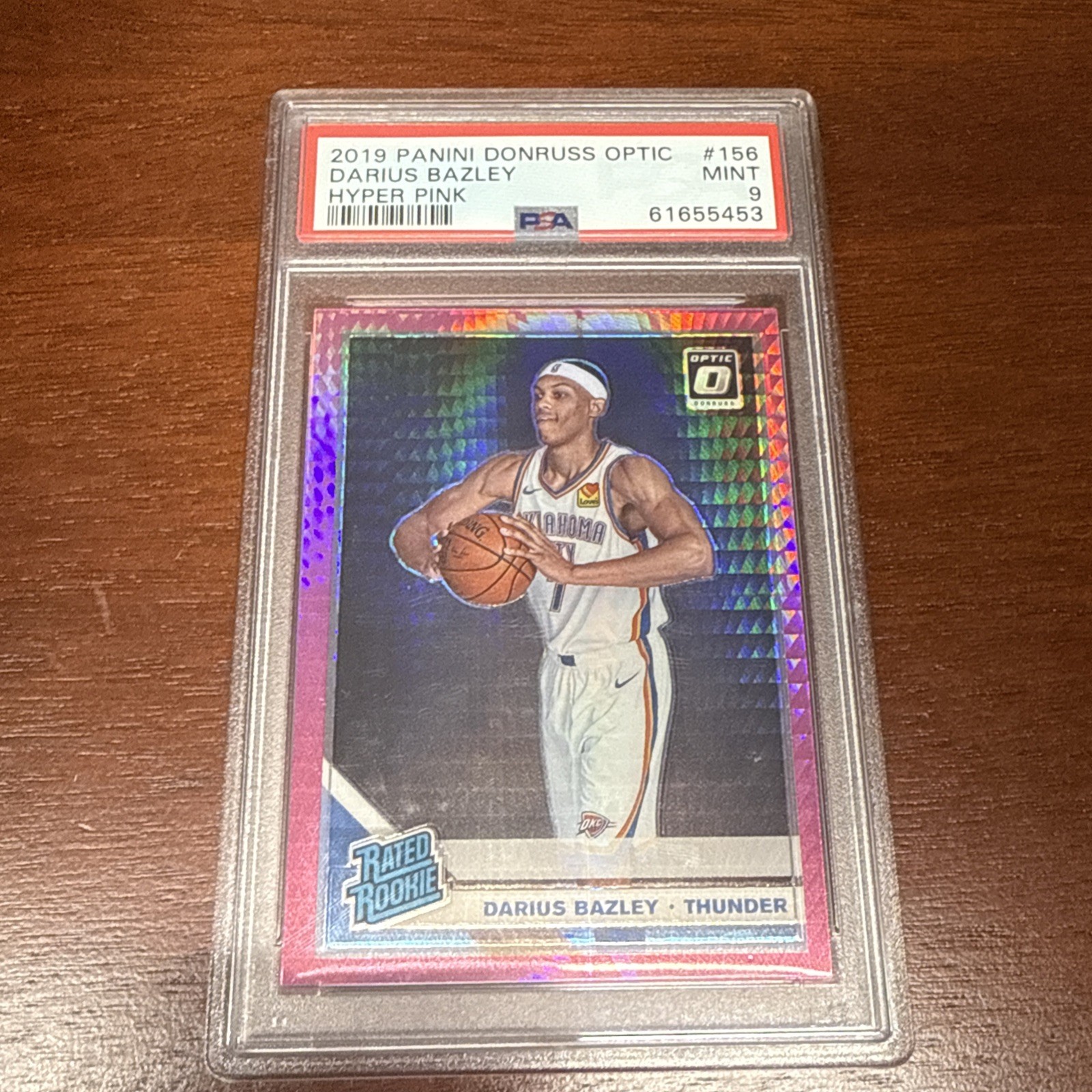 2019-20 Donruss Optic Darius Bazley Hyper Pink Prizm Rated Rookie RC #156 PSA 9
