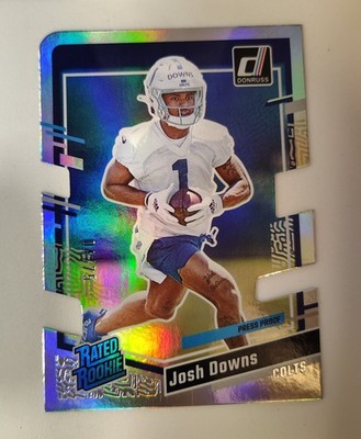 2023 Donruss #345 Josh Downs Press Proof Silver Die Cut #/75