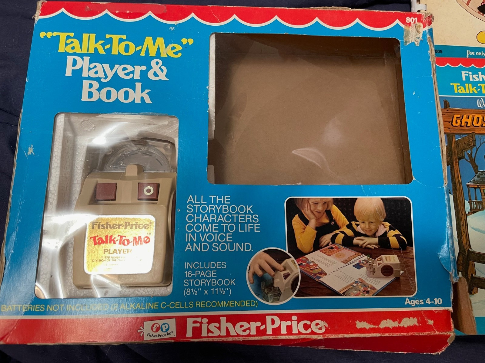 Vintage Fisher Price Talk-To-Me Player with box, 3 books, tested and working!
