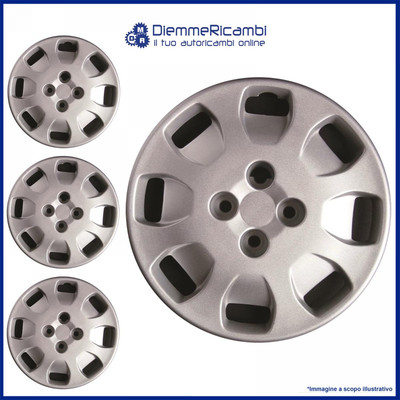 Kit Di 4 Copricerchi Adattabili Per Fiat Punto S 1999 – Diametro 13 Pollici, Non Originali