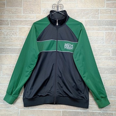 Everlast Track Jacket Men's Large Green Black Full Zip Boxing Glove Pull Logo