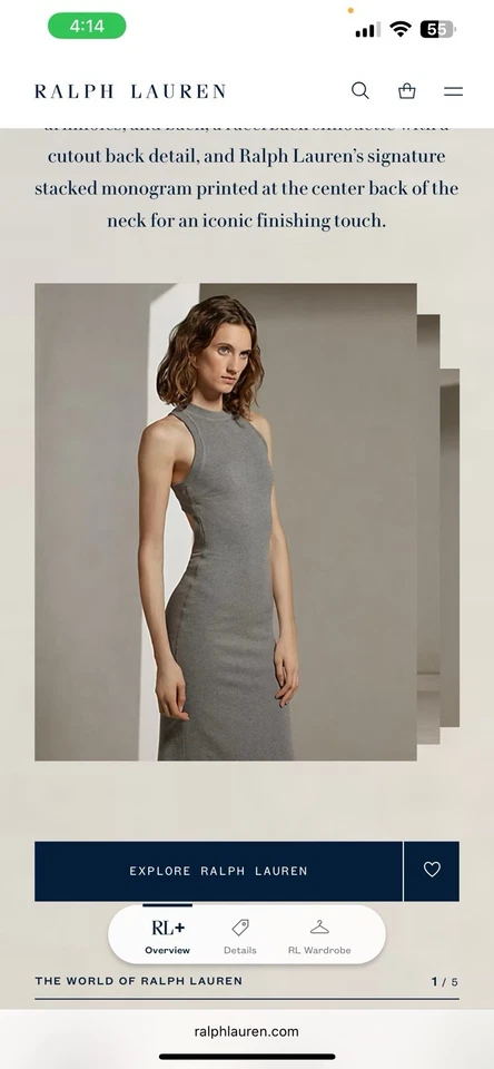 Ralph Lauren Fleece Sleeveless Evening Dress - Image 4 of 4