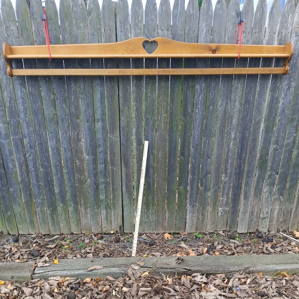 Prateleira de parede vintage 72" LARGURA placa de madeira de pinho maciça trilho recorte coração fazenda rústica - Imagem 4 de 4