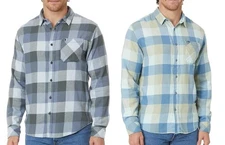 Quiksilver Men's Motherfly Plaid Flannel Button Down Shirt NEW $60