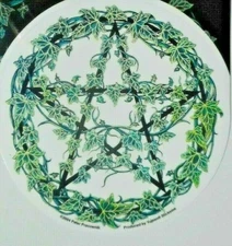 Ivy Pentagram Sticker/Decal  Pagan Satanism Talisman  Wicca Magik 