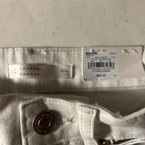 Lauren Conrad Skinny Mid-Rise White Feel Good Jeans Juniors Size 0 (1125-kd412) - Picture 8 of 8