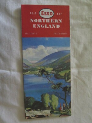 ESSO PETROL & OIL NORTHERN ENGLAND ROAD MAP c1960 EXCELLENT CONDITION