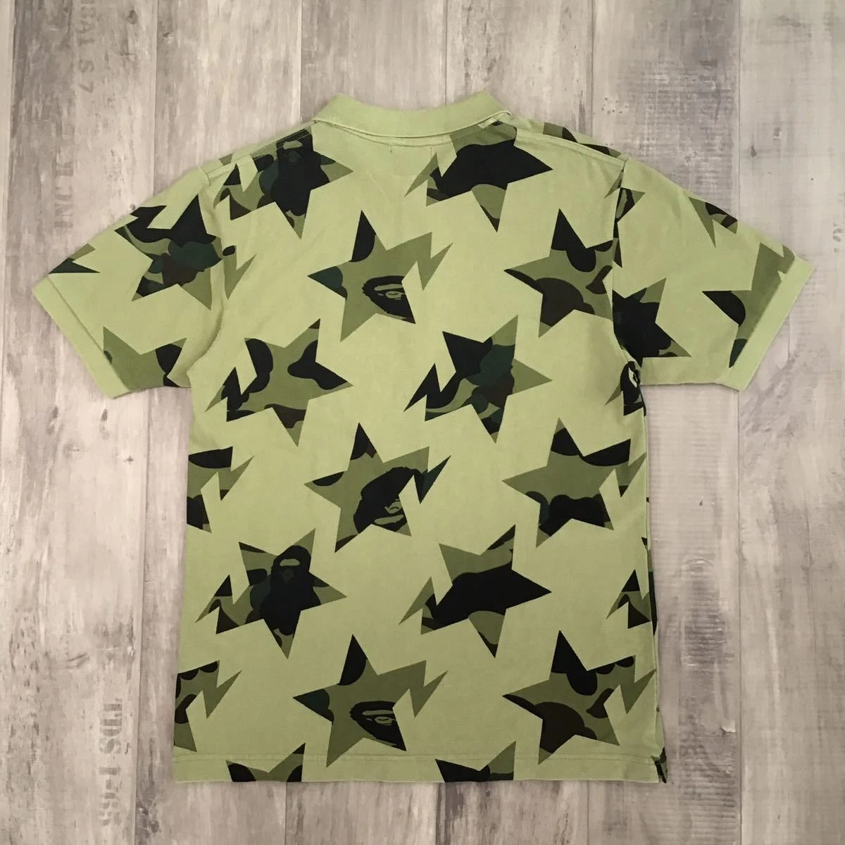 BAPE STAR polo shirt green × 1st camo green BAPE STA A Bathing Ape