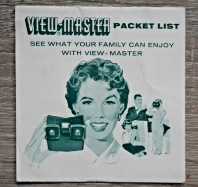 VINTAGE SAWYER'S VIEWMASTER PAKETLISTE FORMBLATT CA. 1950er MADE IN USA O498