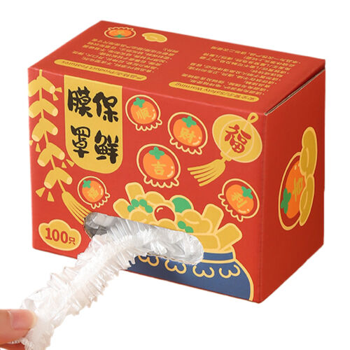 100pcs Food Cover Stretch Reusable Clear Elastic Storage Wrap Kitchen Food Wrap