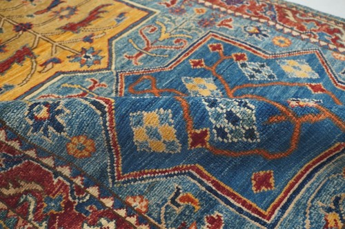 3 x 10 ft Blue Bakhtiari Oriental Afghan Hand knotted Transitional Runner Rug - Picture 9 of 14