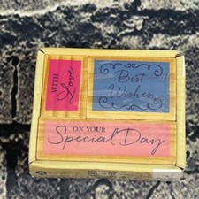 Hampton Art 3 Piece Stamp Set Best Wishes With Love On Your Special Day VW0144