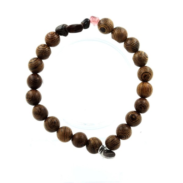 Steine Und Mineralien. Multicolor Turmalin Armband Aus Brasilien + Holzperlen 8-image