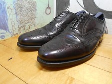 Florsheim Black Cherry Leather Wingtip Oxfords Men's 10.5D Made in USA #30353