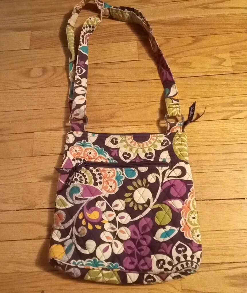 Vera Bradley Purple Paisley Crossbody Bag with Adjustable Strap