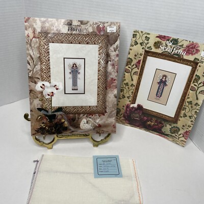 ANGEL Lot Cross Stitch Patterns Just Nan Flora With Cloth Serafina Pattern Only