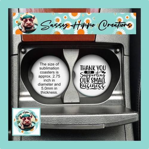 Car Coasters Karma I Have List of People You Missed Set of 2 Neoprene Absorbent - Picture 4 of 6