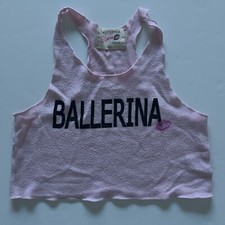 California Kisses Tank Top Cropped Pink Teens XL Logo Ballerina