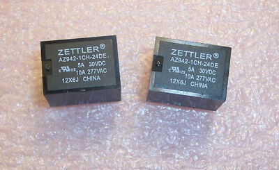 QTY (4) AZ942-1CH-24DE ZETTLER 24V  MINIATURE PCB RELAYS SPDT 10A ROHS
