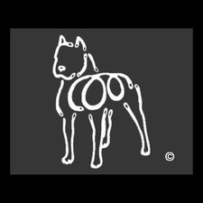 American Bulldog K Line Dog Breed Window Tattoo Decal