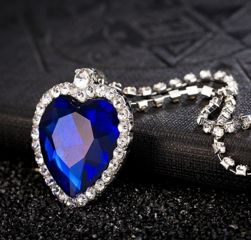 Titanic Heart of Ocean blue heart love forever pendant Necklace | eBay
