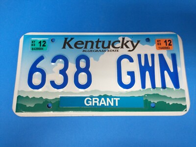 KENTUCKY BLUEGRASS STATE  638 GWN  LICENSE PLATE 2002