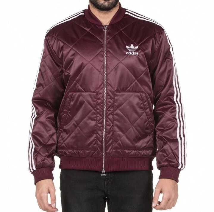 Adidas sst sales quilted jacket maroon