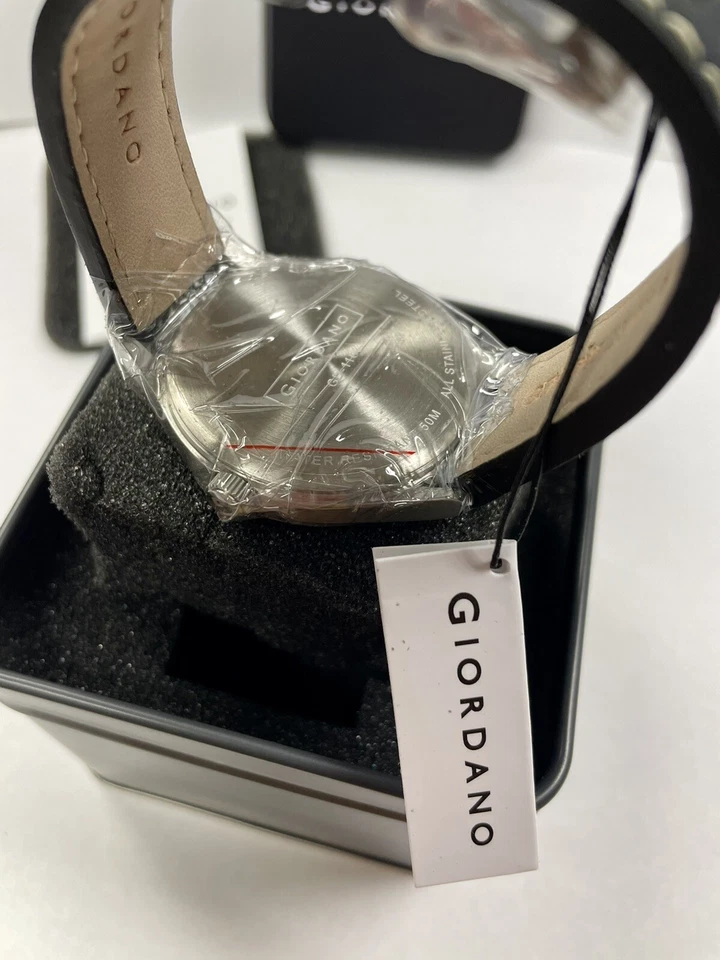 Giordano Stainless Steel W/ Leather Strap Mens Watch GD-1168-04 $240 MSRP — 第 3/3 张图片