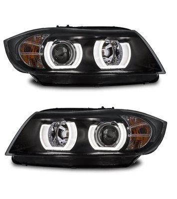 SONAR 2 FEUX PHARE AVANT ANGEL EYES LED 3D BMW SERIE 3 E90 E91 PHASE 1 12/2004-09/2008