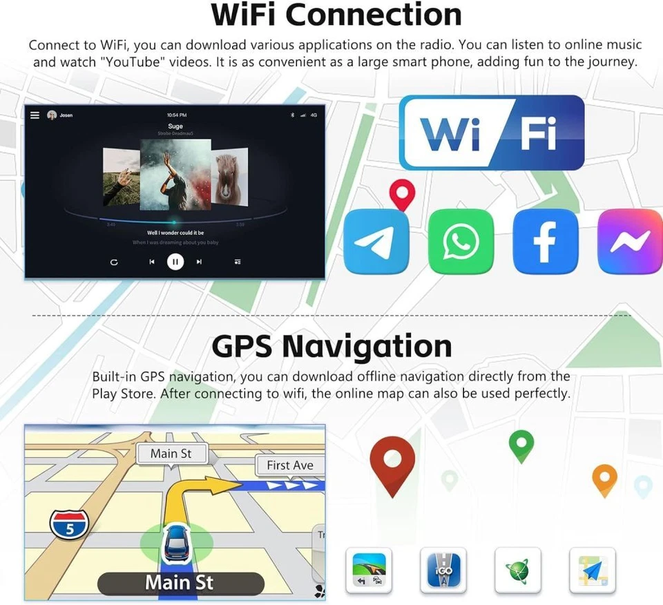 DAB+ 2+32G CarPlay Android 15 Radio Für Suzuki Splash Opel Agila B GPS Navi WIFI - Bild 4 von 4