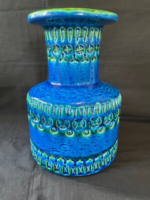 Vintage Bitossi Aldo Londi italy rare vase with green details