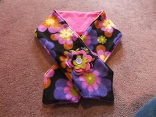 Handmade New Scarf Pink Bold Floral Handmade Flower 44x5" Soft Fleece