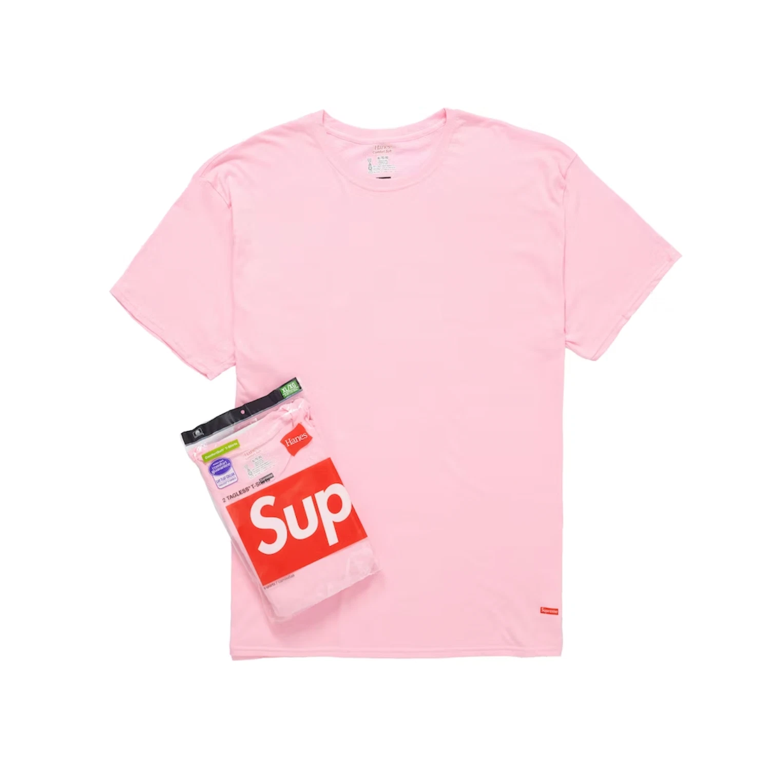 PINK SUPREME Hanes Tagless Tees (2 Pack) Size XL *SEALED* New DS Sold Out