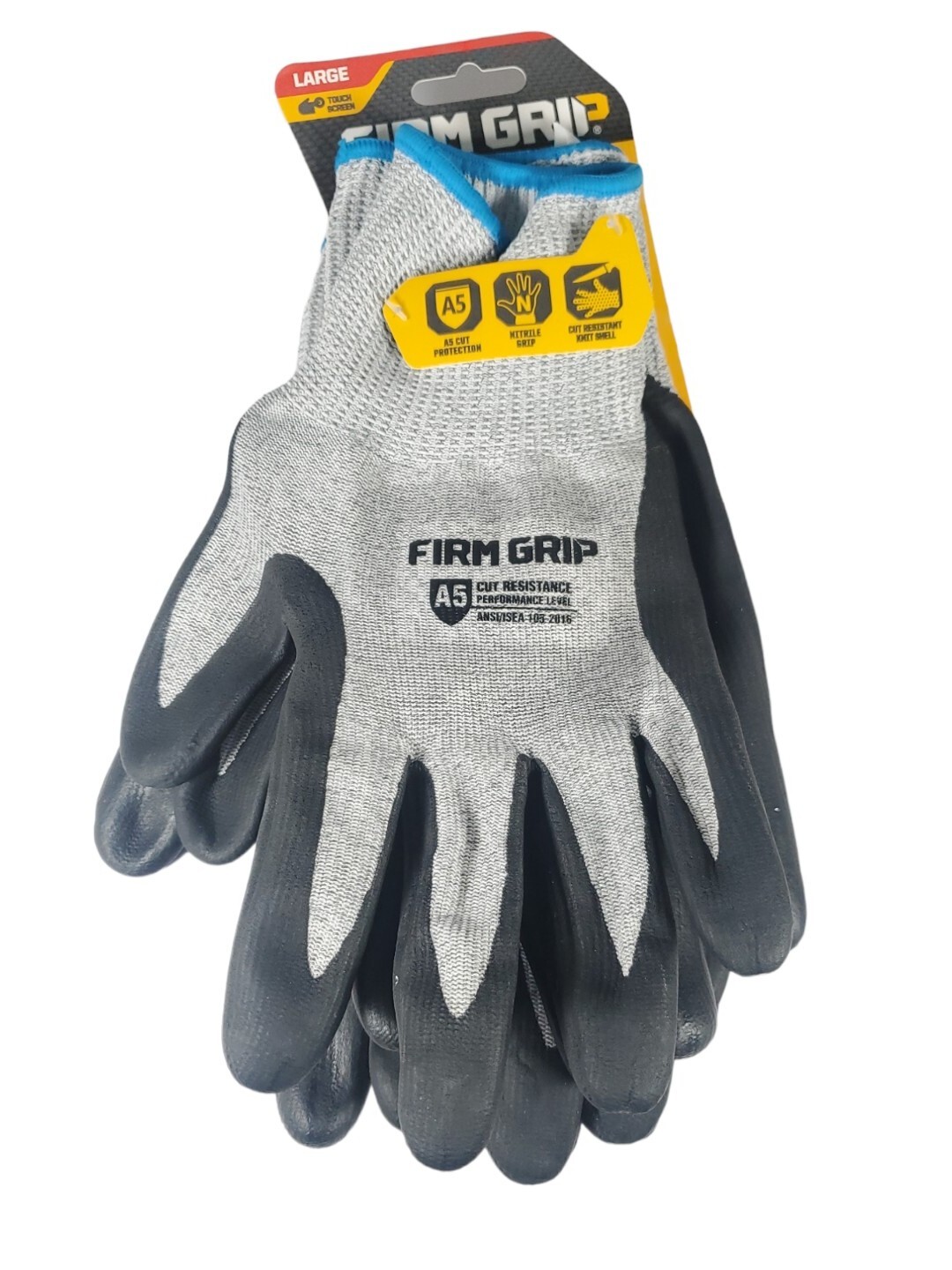 2 Pair Large Firm Grip Ansi A5 Cut Resistant Gloves Nitrile Grip eBay