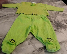 FunStuff 2 pc Monster Costume;Green Pants Top;Boy/Girl Baby Clothes Outfit 0-6m