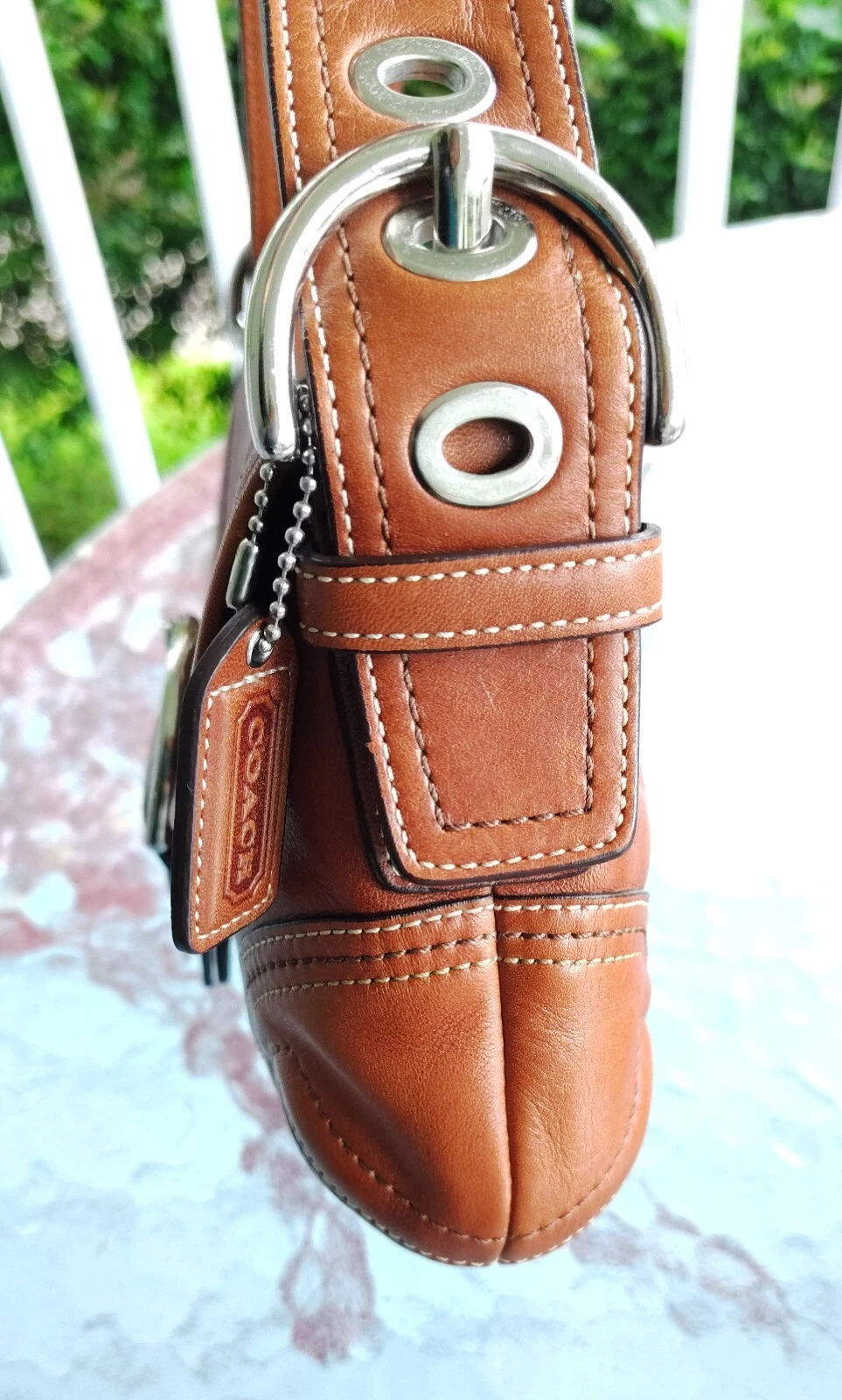 Coach SMALL F10188 Borsa a tracolla vintage Soho Y2K in pelle di cognac