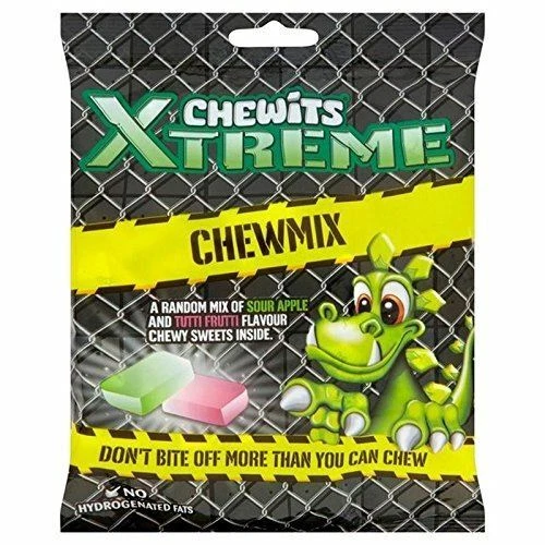 Chewits Extreme Chew Mix Fruit Flavour Chewy Sweets 180g - Pack of 6 - Picture 1 of 1