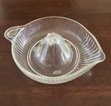 Clear Glass Ribbed CITRUS JUICER Orange Lemon Lime Juice Squeezer Vintage 6in