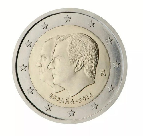 Spanien 🇪🇸Münze 2€ Euro 2014 Gedenkmünze 2 Könige Filipe IV Nachfolge UNC - Bild 2 von 3