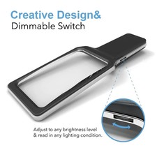 Rechargeable 4X Magnifying Glass with10LEDs Anti-Glare Fully Dimmable Evenly Lit