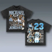 Michael Jordan 23 College Era His Airness Vintage Basketball Graphic Unisex Tee