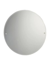 40cm Diameter Round Bevelled Edge Mirror With Pre-Drilled Holes & Chrome Cap Wal