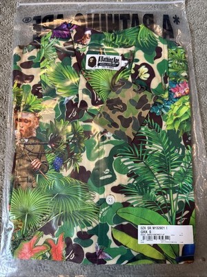 BAPE Monkey 47 Shirt Open Collard Short Sleeve Men's