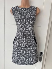 Izabel London Grey Black Paisley Sleeveless Bodycon Dress UK 10 S B22